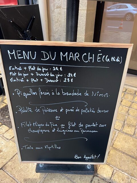 Menu du marché 23/01