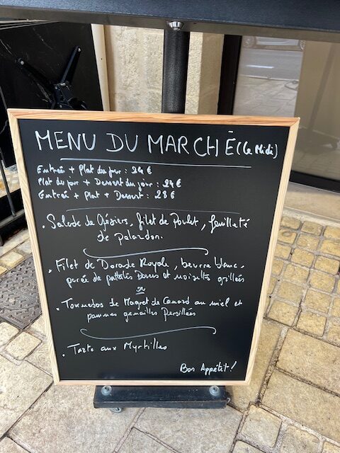 Menu du marché 24/01
