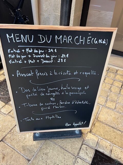 Menu du marché 27/01