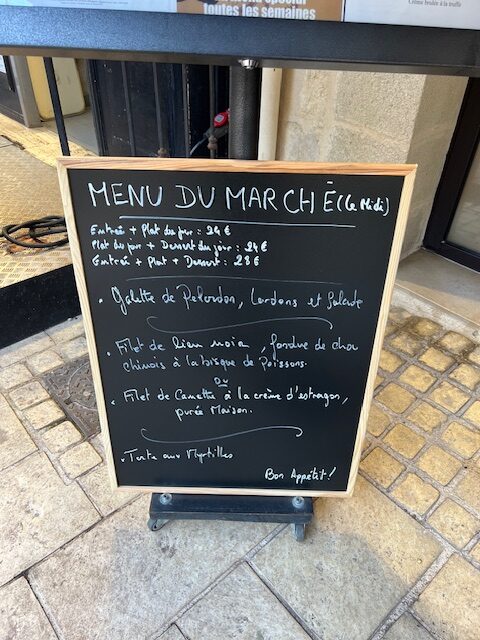 Menu du marché 29/01