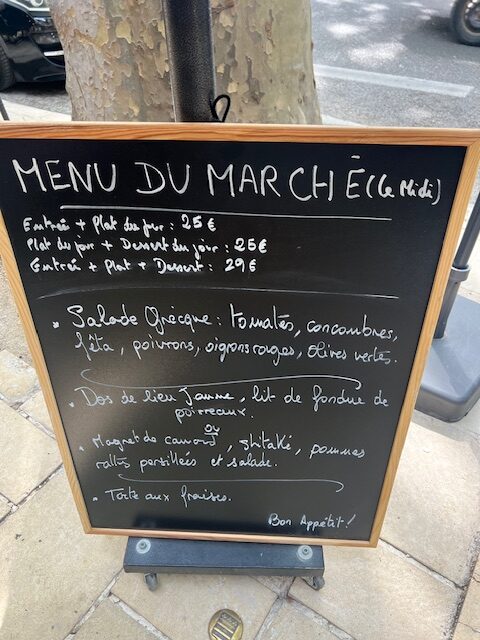 Menu du marché 01/05