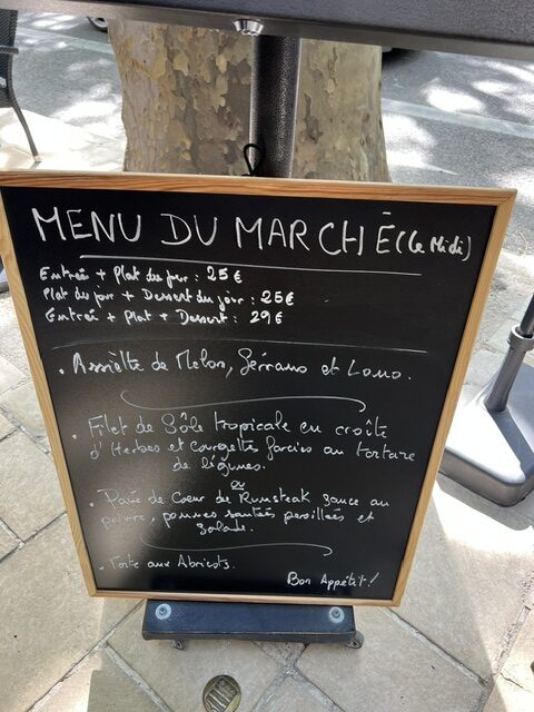 Menu du marché 09/05