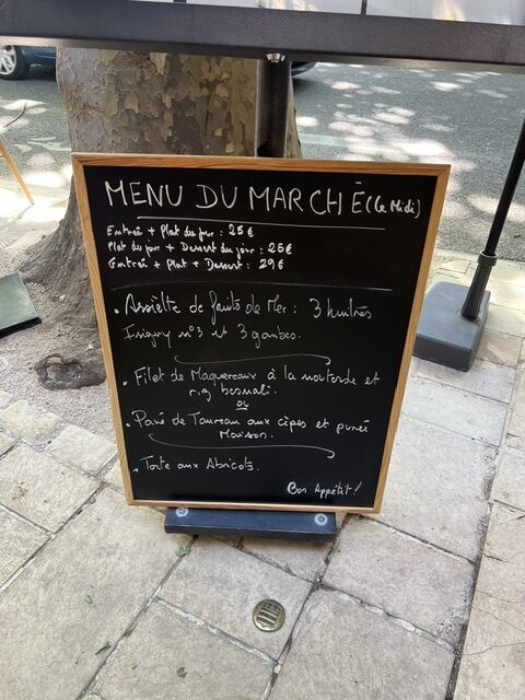 Menu du marché 09/06