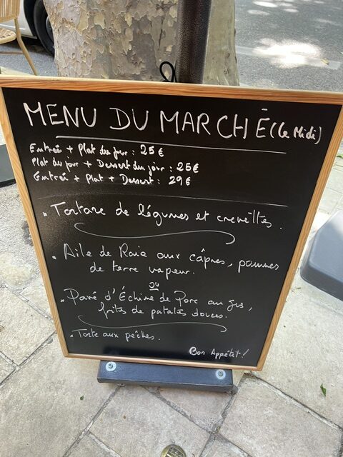 Menu du marché 11/06