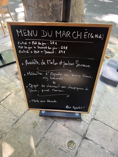 Menu du marché 07/07
