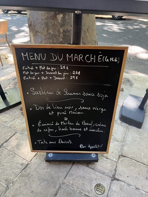 Menu du marché 09/07