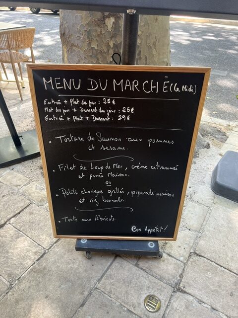 Menu du marché 10/07